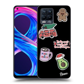 Picasee husă neagră din silicon pentru Realme 8 Pro - Christmas Stickers