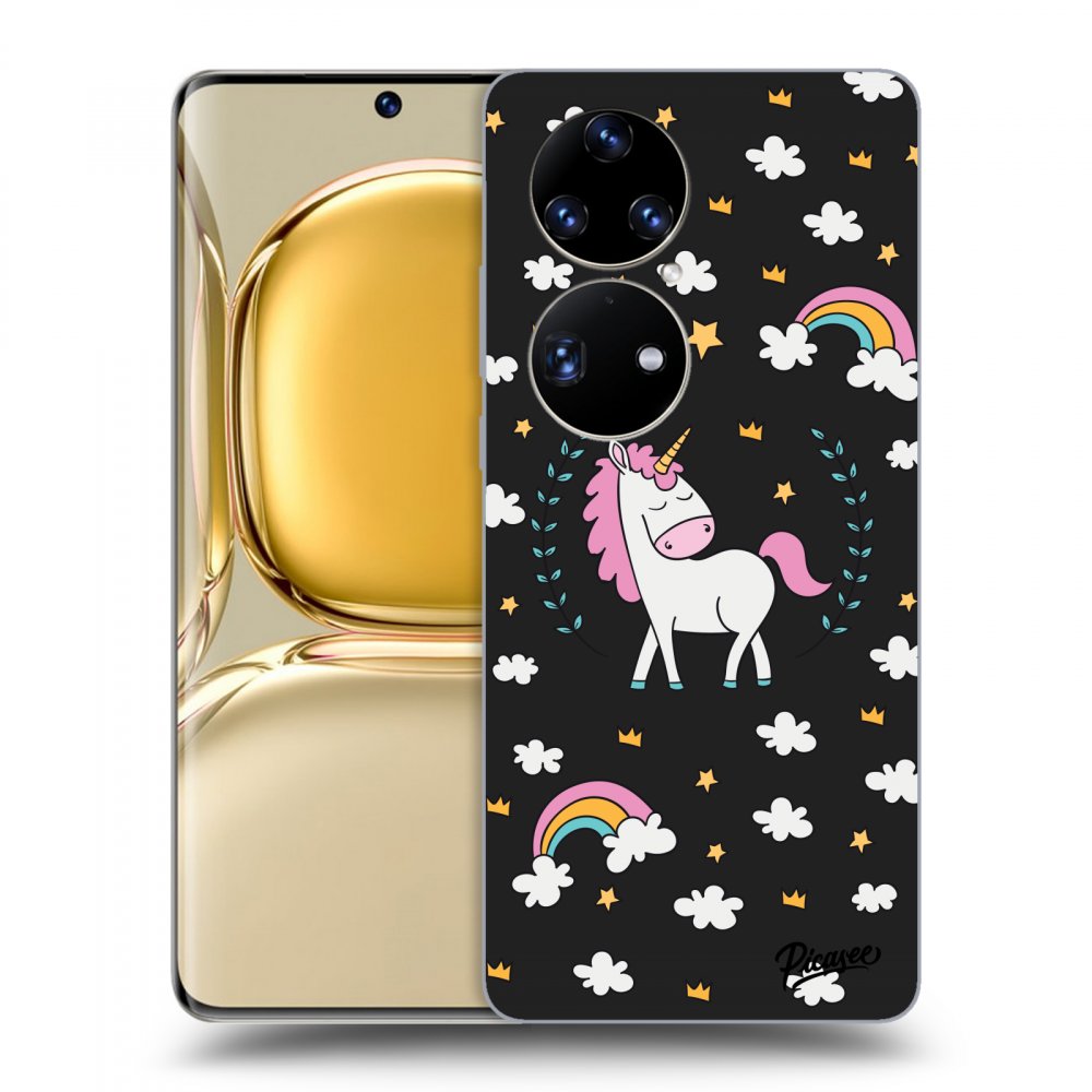 Picasee husă neagră din silicon pentru Huawei P50 - Unicorn star heaven