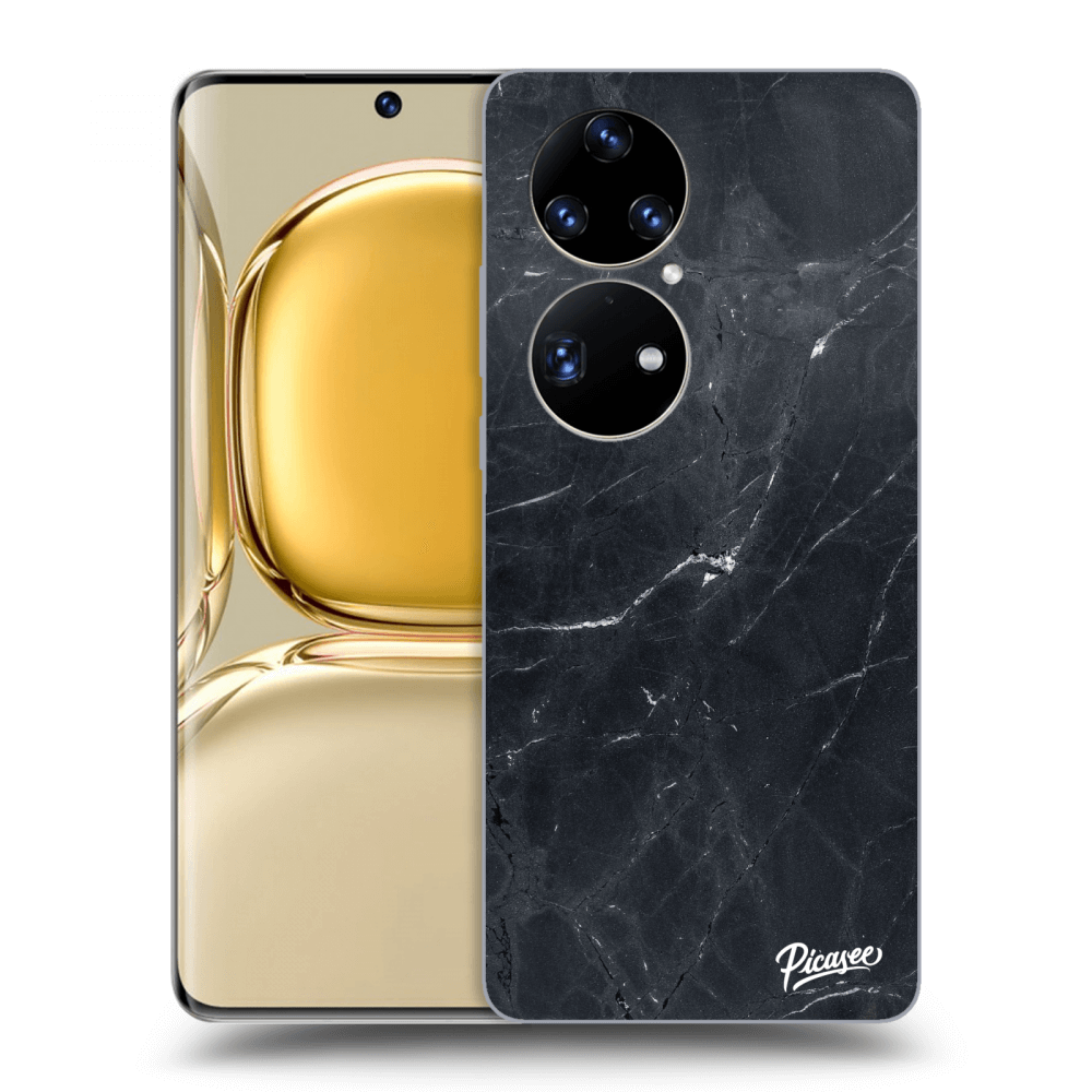 Picasee husă transparentă din silicon pentru Huawei P50 - Black marble