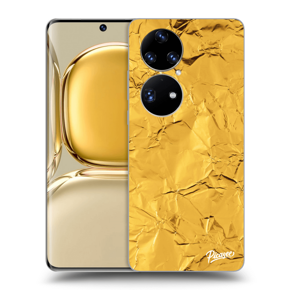 Picasee husă transparentă din silicon pentru Huawei P50 - Gold