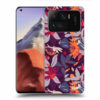 Picasee husă transparentă din silicon pentru Xiaomi Mi 11 Ultra - Purple Leaf