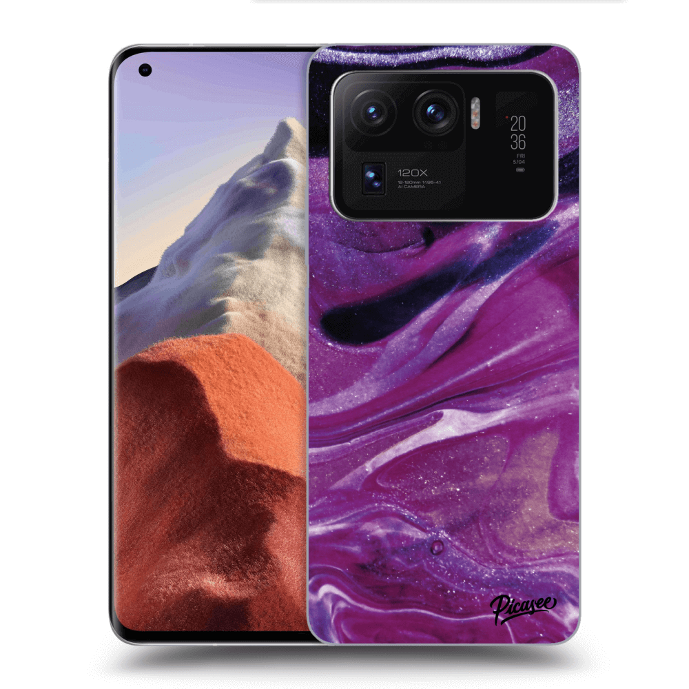Picasee husă neagră din silicon pentru Xiaomi Mi 11 Ultra - Purple glitter