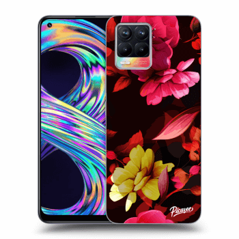 Picasee husă transparentă din silicon pentru Realme 8 4G - Dark Peonny