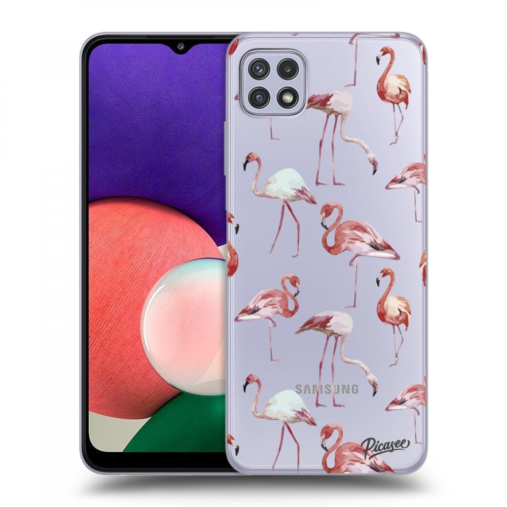 Picasee husă transparentă din silicon pentru Samsung Galaxy A22 A226B 5G - Flamingos