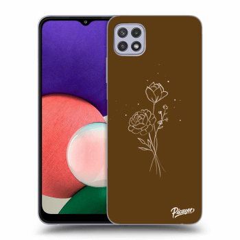 Husă pentru Samsung Galaxy A22 5G A226B - Brown flowers