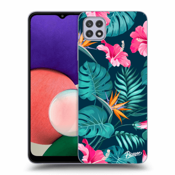 Husă pentru Samsung Galaxy A22 A226B 5G - Pink Monstera