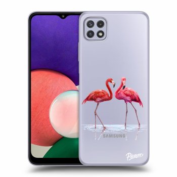 Picasee husă transparentă din silicon pentru Samsung Galaxy A22 A226B 5G - Flamingos couple