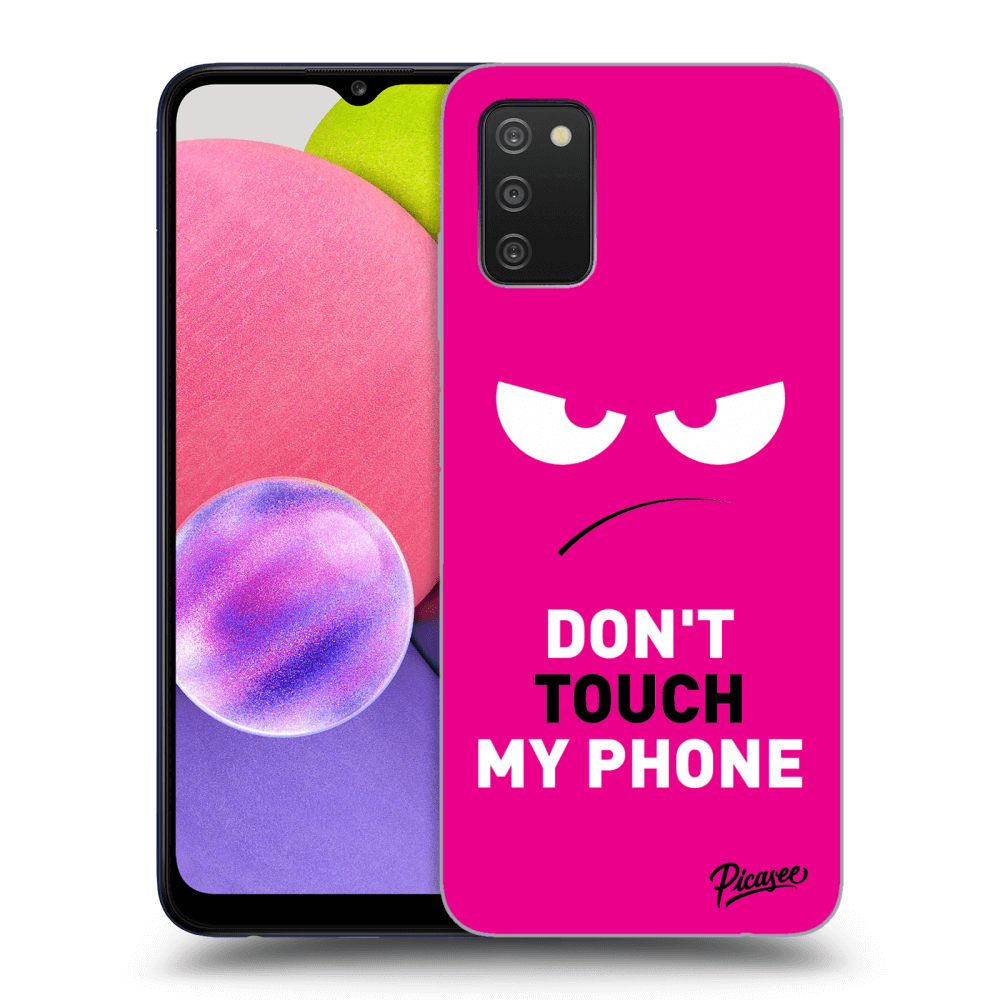 Picasee ULTIMATE CASE pentru Samsung Galaxy A02s A025G - Angry Eyes - Pink