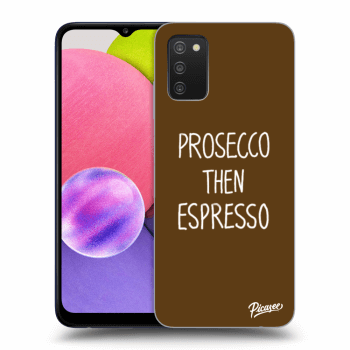 Picasee husă transparentă din silicon pentru Samsung Galaxy A02s A025G - Prosecco then espresso