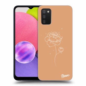 Picasee husă neagră din silicon pentru Samsung Galaxy A02s A025G - Peonies