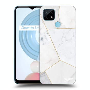 Husă pentru Realme C21 - White tile