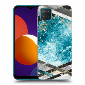 Husă pentru Samsung Galaxy M12 M127F - Blue geometry