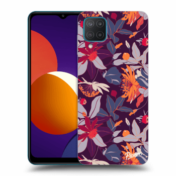 Picasee husă transparentă din silicon pentru Samsung Galaxy M12 M127F - Purple Leaf