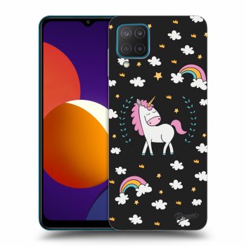 Picasee husă neagră din silicon pentru Samsung Galaxy M12 M127F - Unicorn star heaven