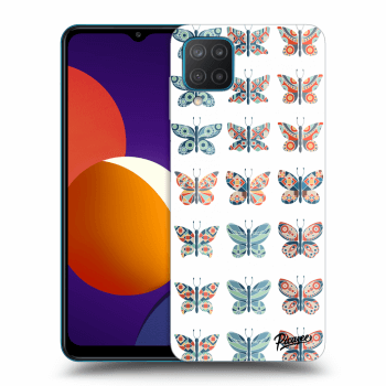 Picasee husă neagră din silicon pentru Samsung Galaxy M12 M127F - Butterflies