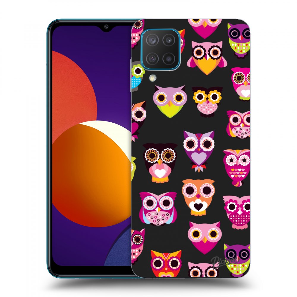 Picasee husă neagră din silicon pentru Samsung Galaxy M12 M127F - Owls