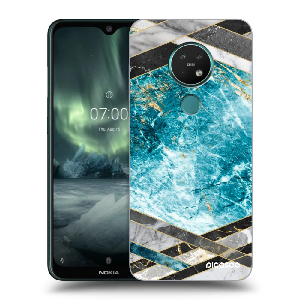 Picasee husă transparentă din silicon pentru Nokia 7.2 - Blue geometry