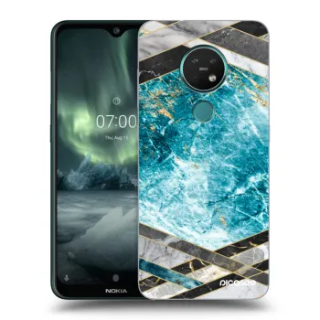 Picasee husă transparentă din silicon pentru Nokia 7.2 - Blue geometry