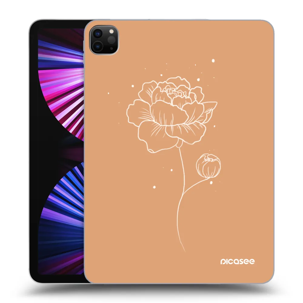 Picasee husă neagră din silicon pentru Apple iPad Pro 11" 2021 (3.gen) - Peonies