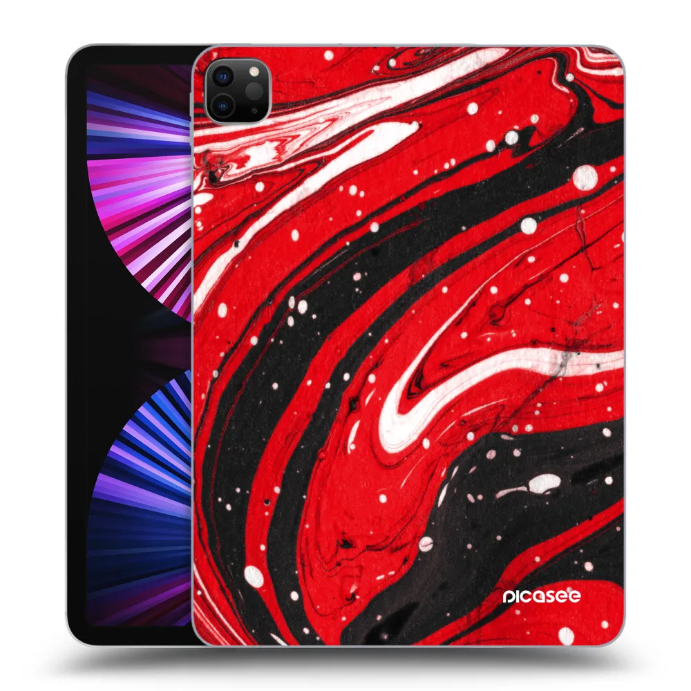 Picasee husă neagră din silicon pentru Apple iPad Pro 11" 2021 (3.gen) - Red black