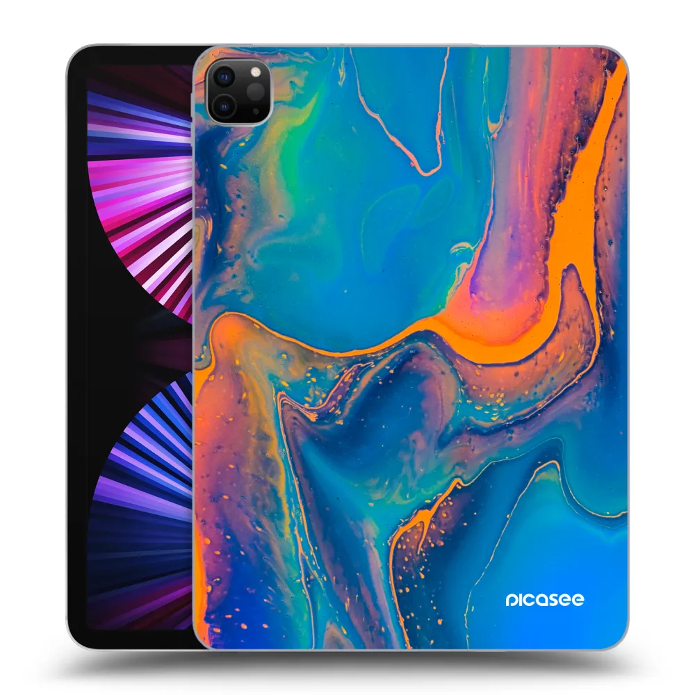 Picasee husă neagră din silicon pentru Apple iPad Pro 11" 2021 (3.gen) - Rainbow