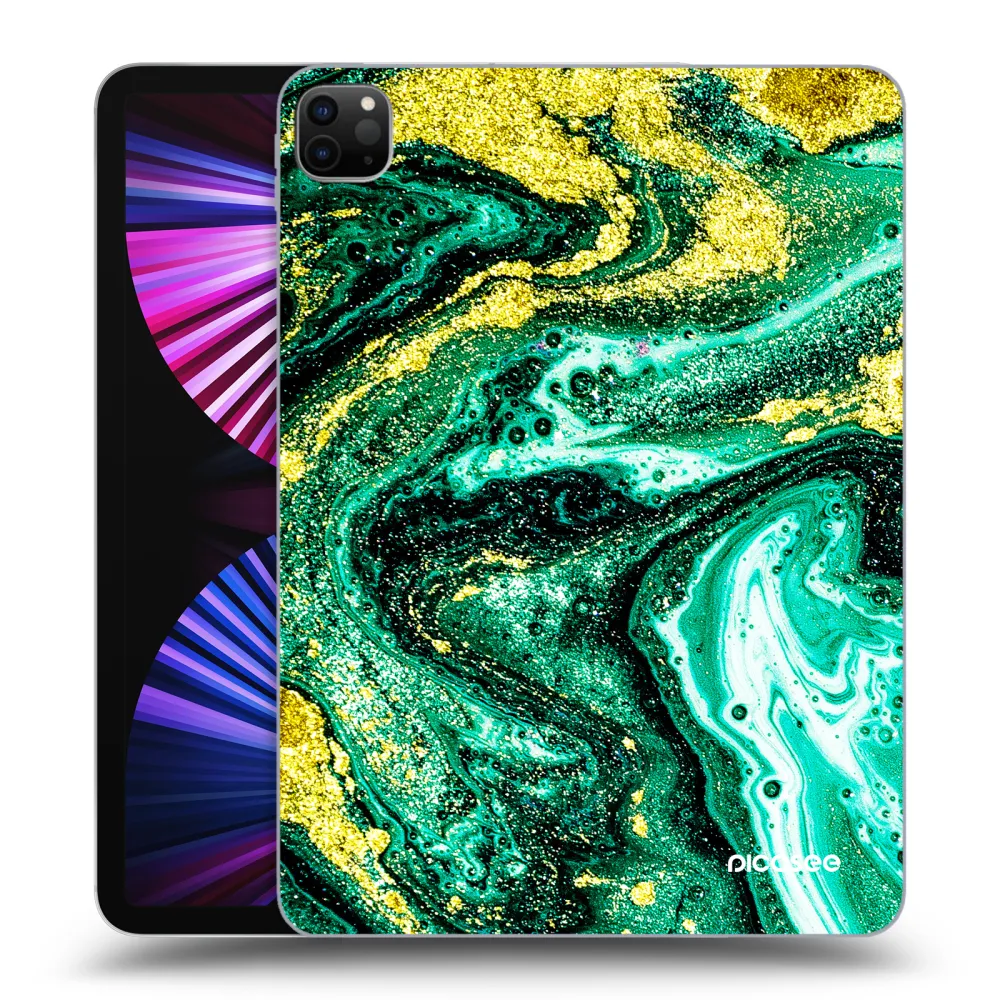Picasee husă neagră din silicon pentru Apple iPad Pro 11" 2021 (3.gen) - Green Gold