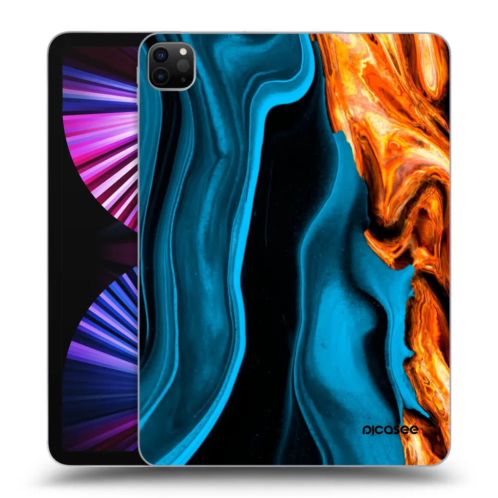 Picasee husă neagră din silicon pentru Apple iPad Pro 11" 2021 (3.gen) - Gold blue