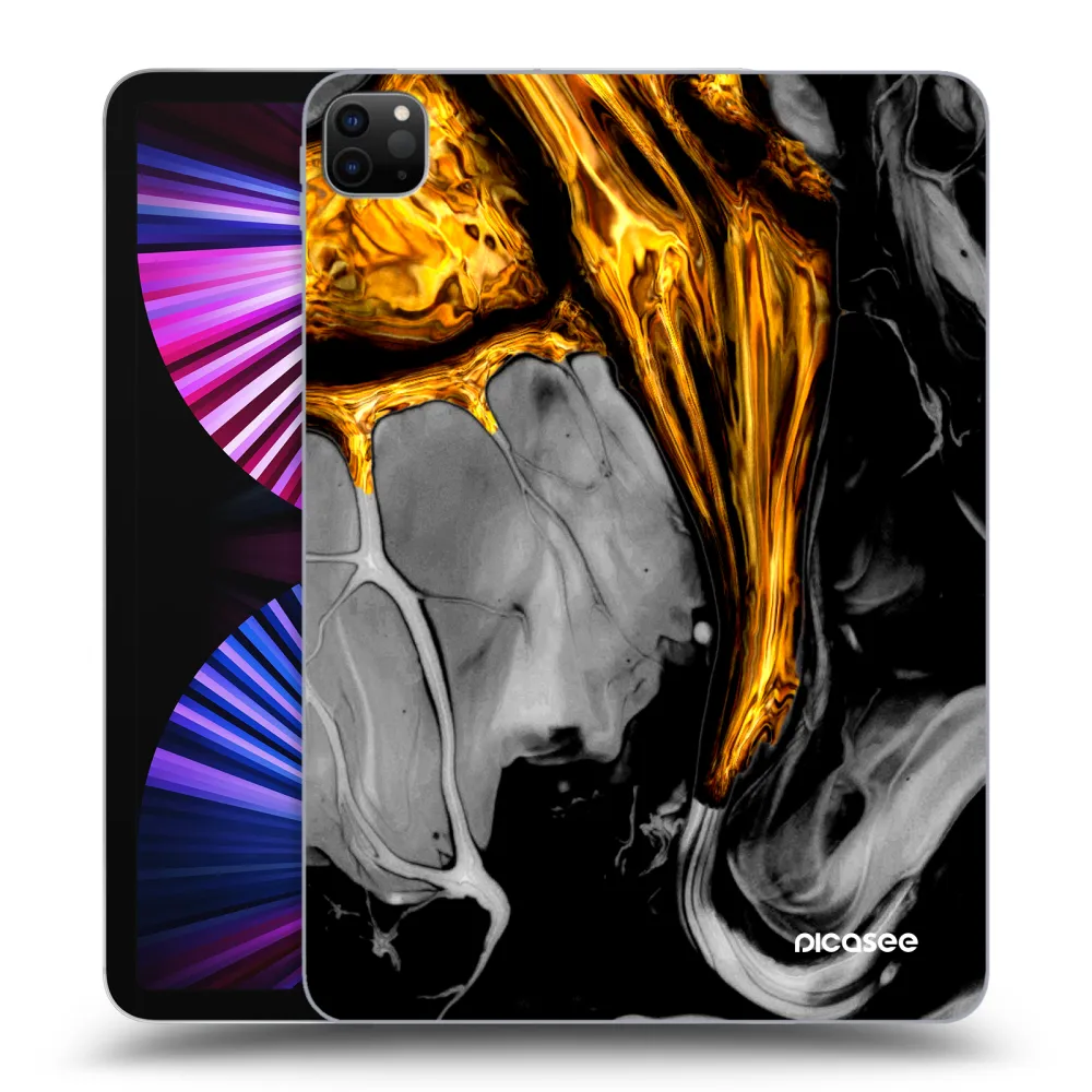 Picasee husă neagră din silicon pentru Apple iPad Pro 11" 2021 (3.gen) - Black Gold