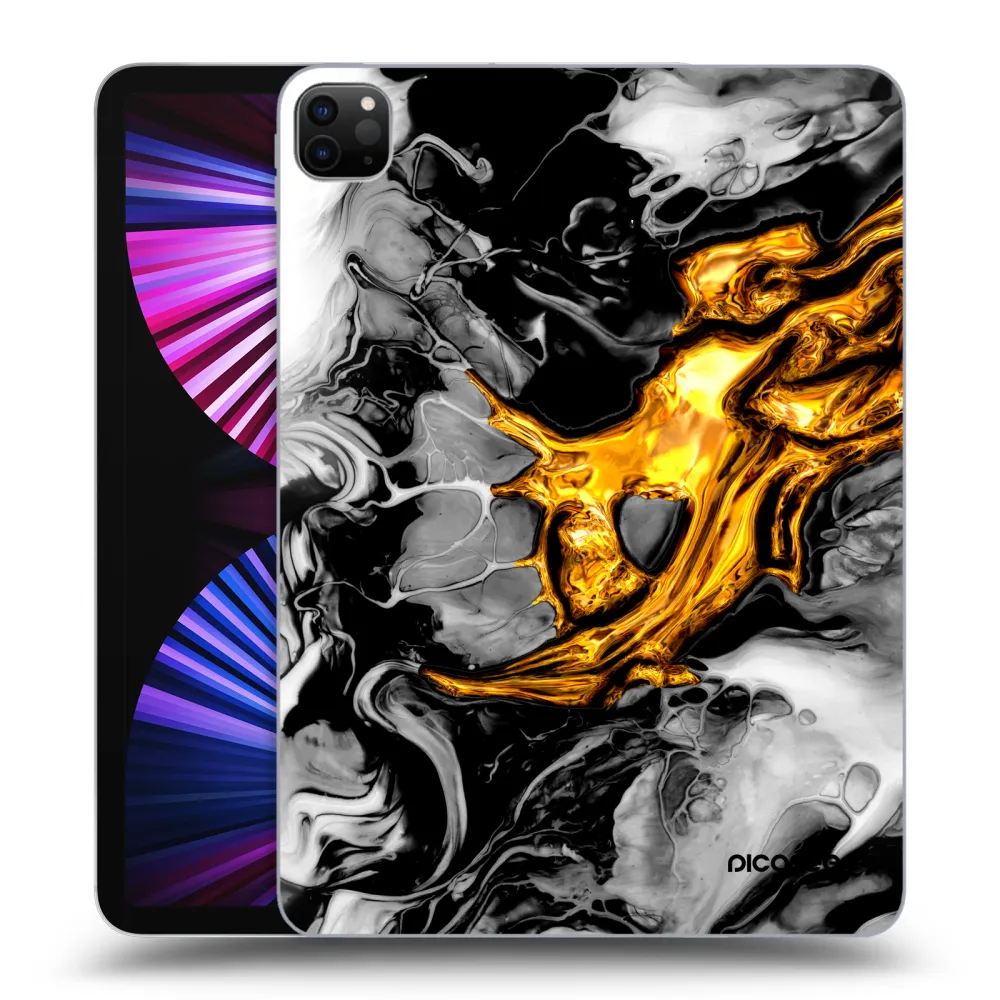Picasee husă neagră din silicon pentru Apple iPad Pro 11" 2021 (3.gen) - Black Gold 2