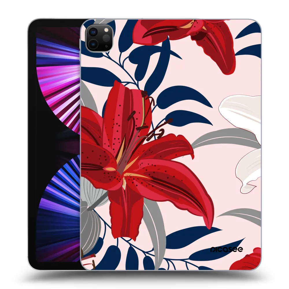 Picasee husă neagră din silicon pentru Apple iPad Pro 11" 2021 (3.gen) - Red Lily