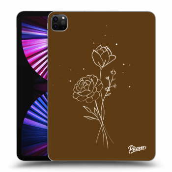 Husă pentru Apple iPad Pro 11" 2021 (3.gen) - Brown flowers