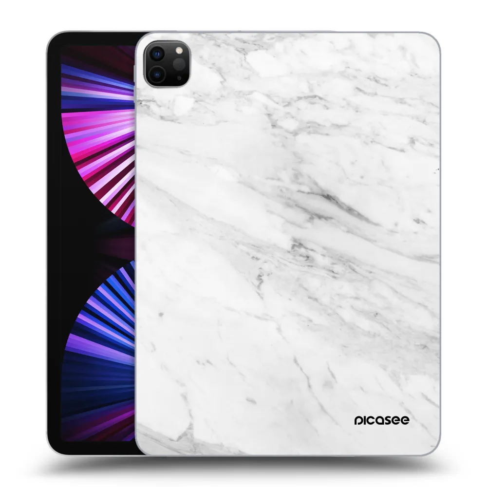 Picasee husă neagră din silicon pentru Apple iPad Pro 11" 2021 (3.gen) - White marble