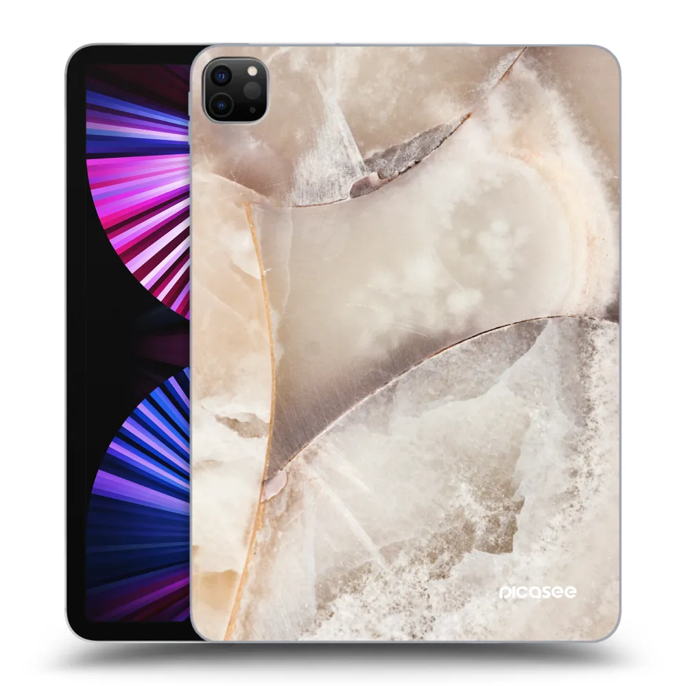 Picasee husă neagră din silicon pentru Apple iPad Pro 11" 2021 (3.gen) - Cream marble