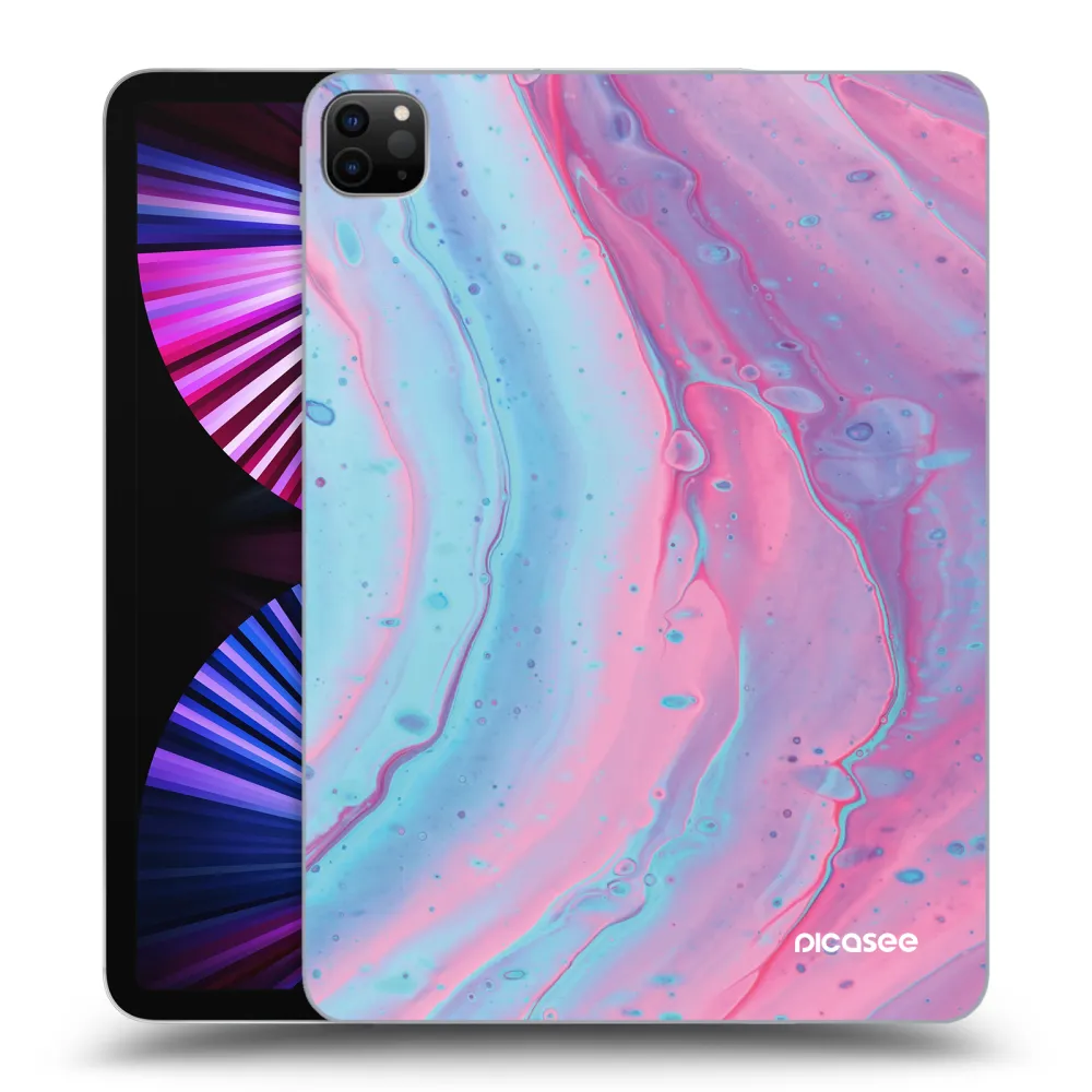 Picasee husă neagră din silicon pentru Apple iPad Pro 11" 2021 (3.gen) - Pink liquid