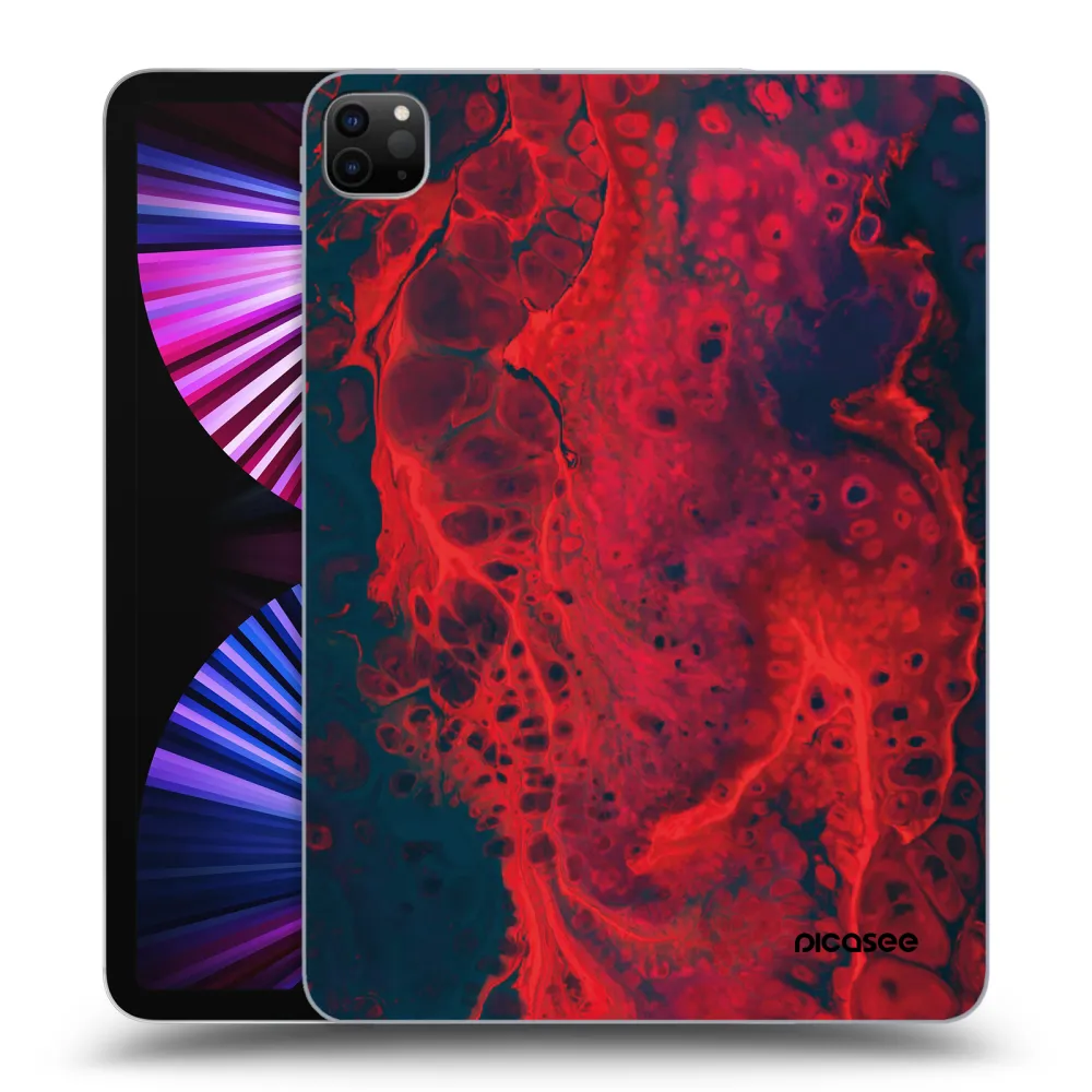 Picasee husă neagră din silicon pentru Apple iPad Pro 11" 2021 (3.gen) - Organic red