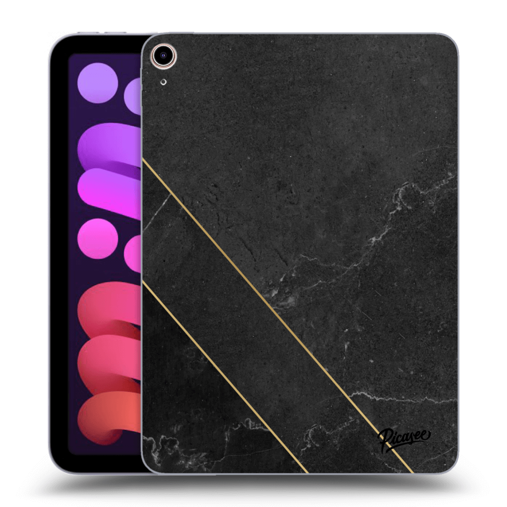 Picasee husă transparentă din silicon pentru Apple iPad mini 2021 (6. gen) - Black tile