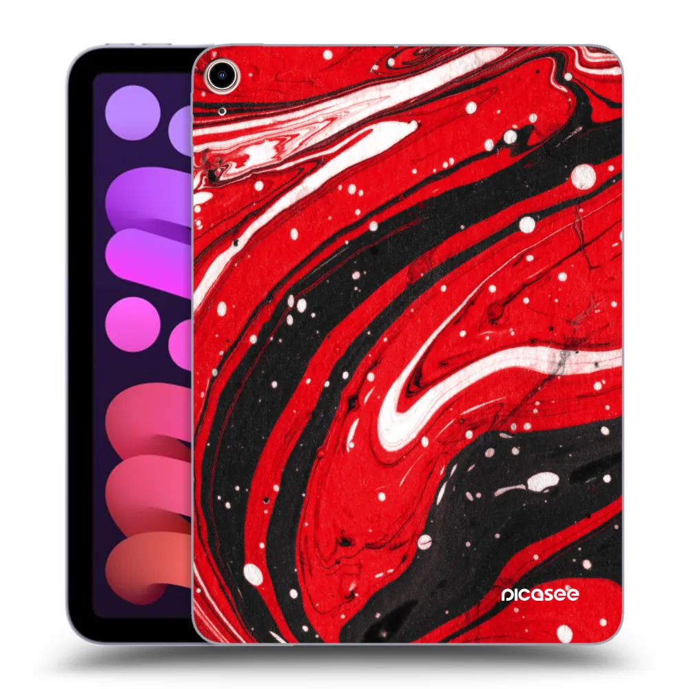 Picasee husă transparentă din silicon pentru Apple iPad mini 2021 (6. gen) - Red black