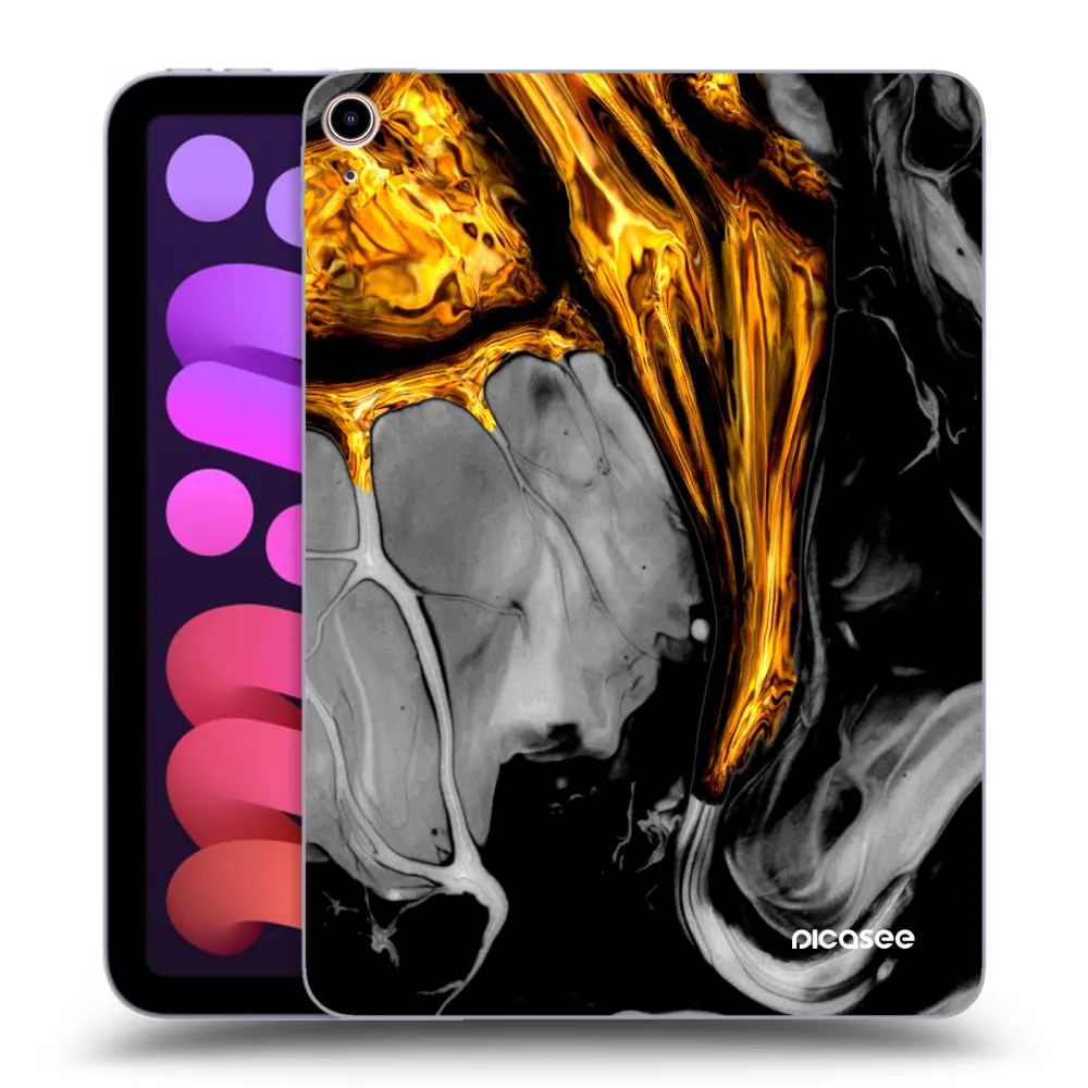 Picasee husă transparentă din silicon pentru Apple iPad mini 2021 (6. gen) - Black Gold