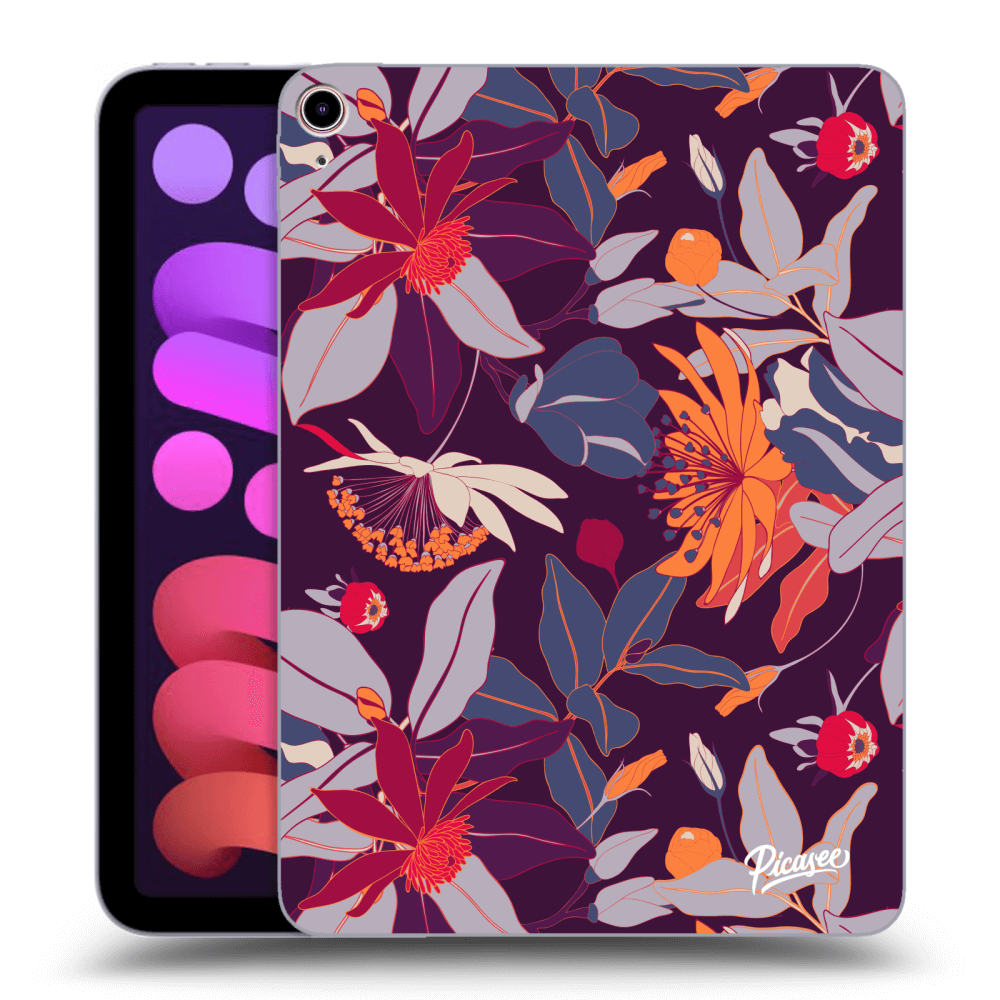 Picasee husă neagră din silicon pentru Apple iPad mini 2021 (6. gen) - Purple Leaf