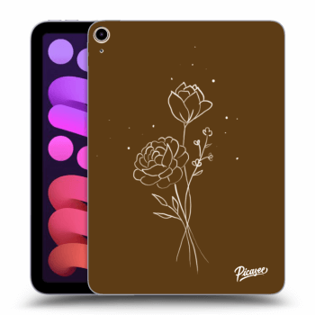 Picasee husă neagră din silicon pentru Apple iPad mini 2021 (6. gen) - Brown flowers