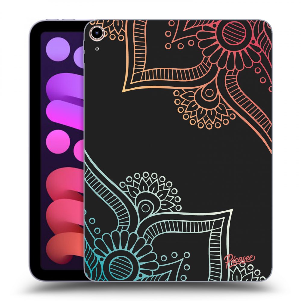 Picasee husă neagră din silicon pentru Apple iPad mini 2021 (6. gen) - Flowers pattern