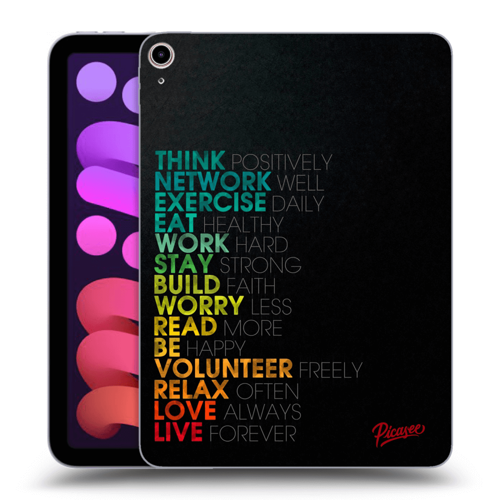 Picasee husă neagră din silicon pentru Apple iPad mini 2021 (6. gen) - Motto life