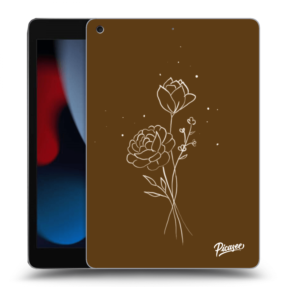 Picasee husă transparentă din silicon pentru Apple iPad 10.2" 2021 (9. gen) - Brown flowers