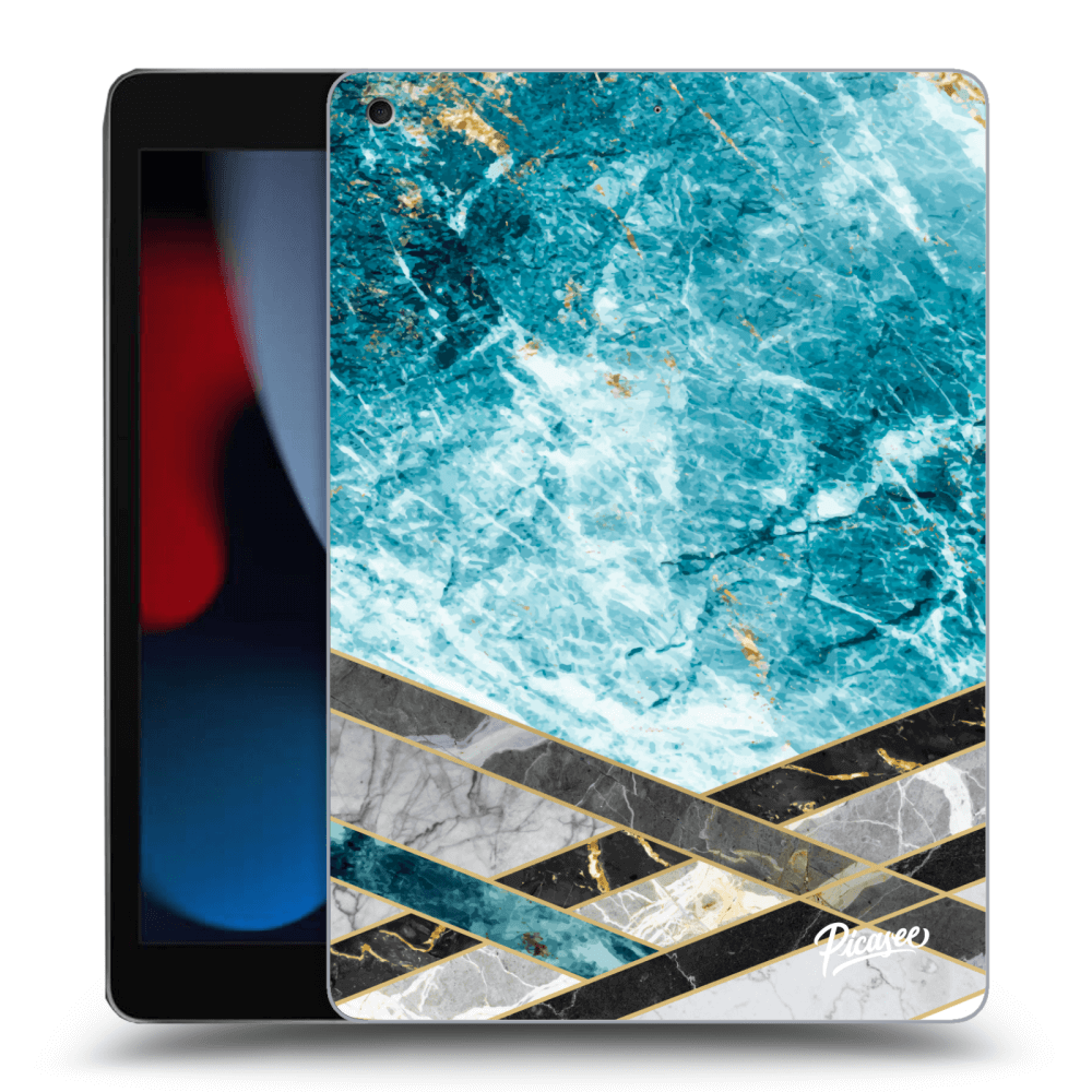 Picasee husă transparentă din silicon pentru Apple iPad 10.2" 2021 (9. gen) - Blue geometry