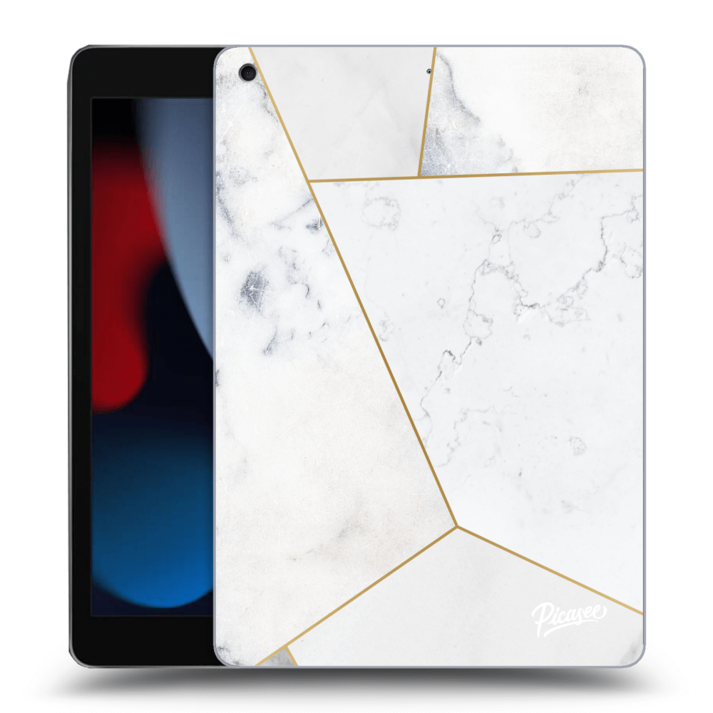 Picasee husă transparentă din silicon pentru Apple iPad 10.2" 2021 (9. gen) - White tile