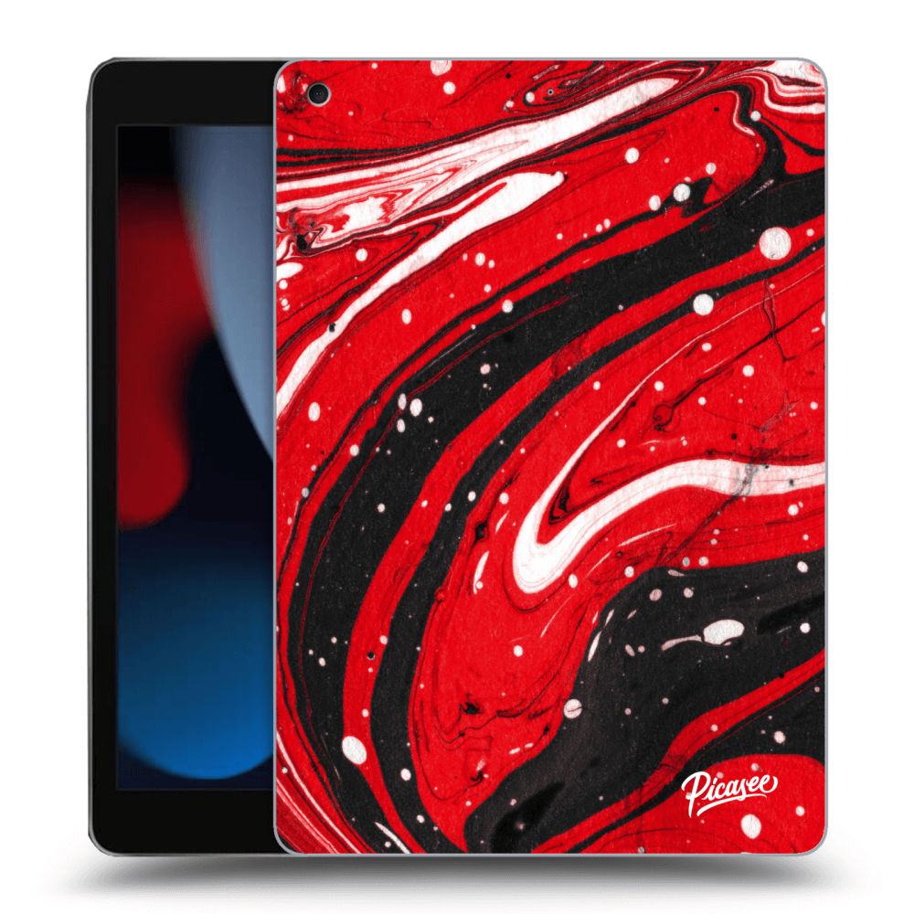 Picasee husă neagră din silicon pentru Apple iPad 10.2" 2021 (9. gen) - Red black