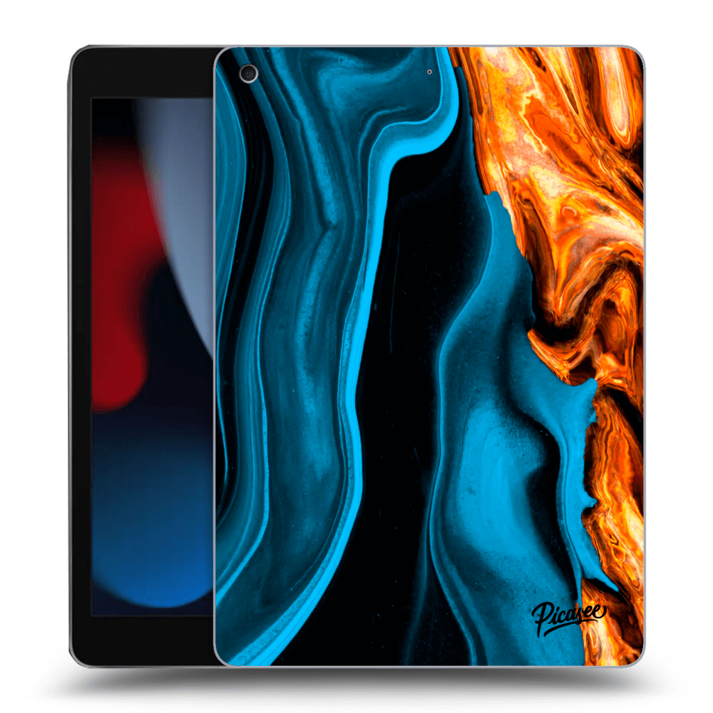 Picasee husă transparentă din silicon pentru Apple iPad 10.2" 2021 (9. gen) - Gold blue
