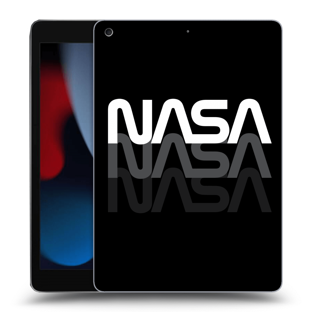 Picasee husă neagră din silicon pentru Apple iPad 10.2" 2021 (9. gen) - NASA Triple