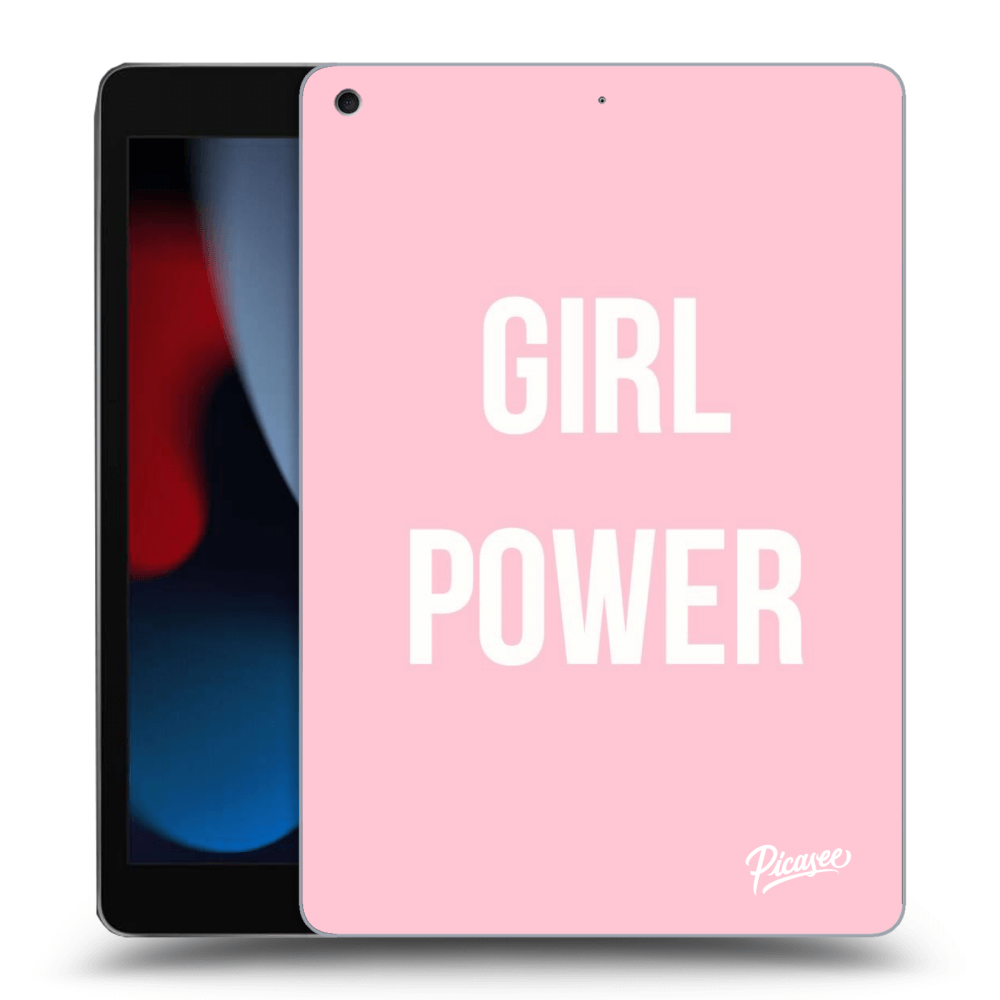 Picasee husă neagră din silicon pentru Apple iPad 10.2" 2021 (9. gen) - Girl power