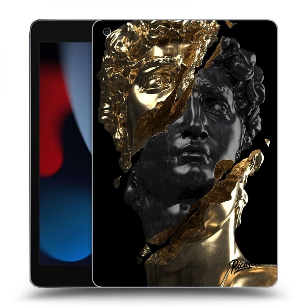 Picasee husă neagră din silicon pentru Apple iPad 10.2" 2021 (9. gen) - Gold - Black